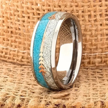 Antieke geëmailleerde ring in wit goud