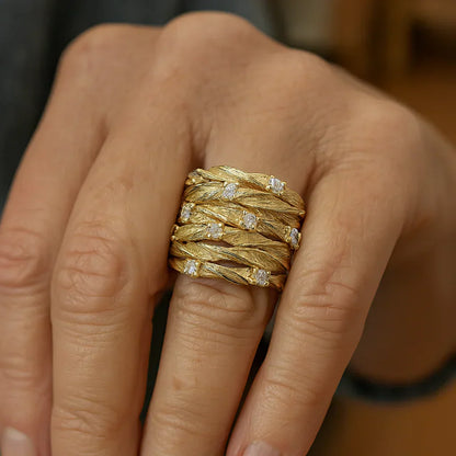 Retro ring in wit goud