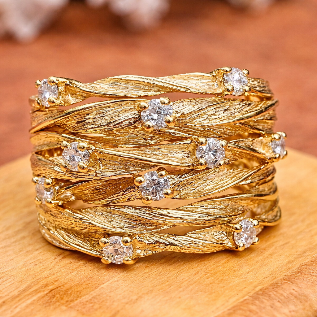 Retro ring in wit goud