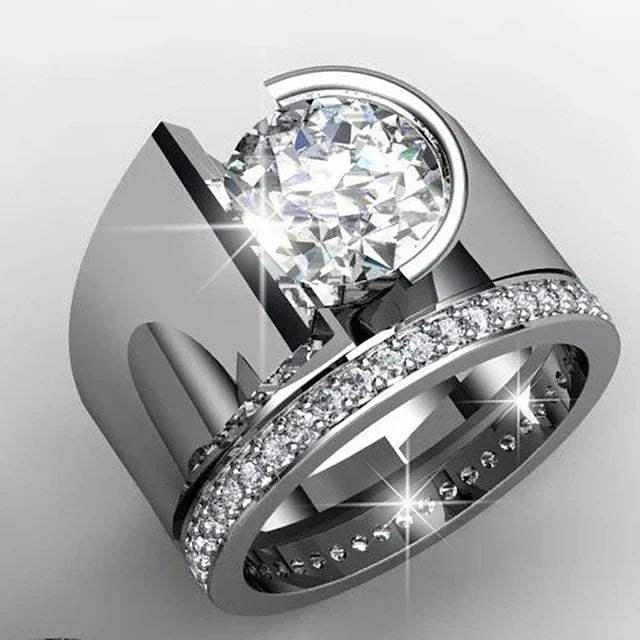 Vintage ring met stralende briljanten | Witgoud