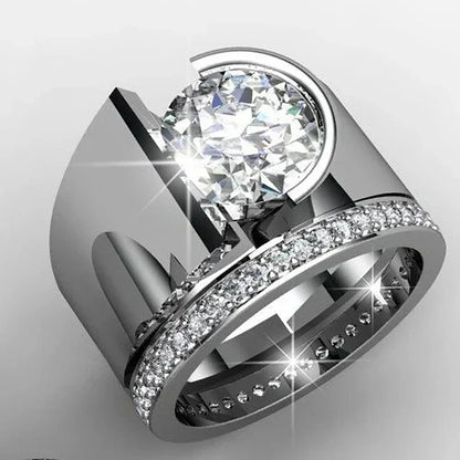 Vintage ring met stralende briljanten | Witgoud