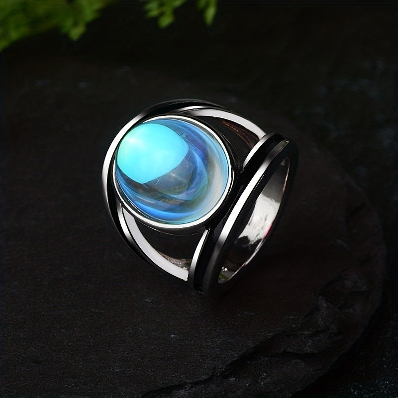 Magische maansteen ring in goud