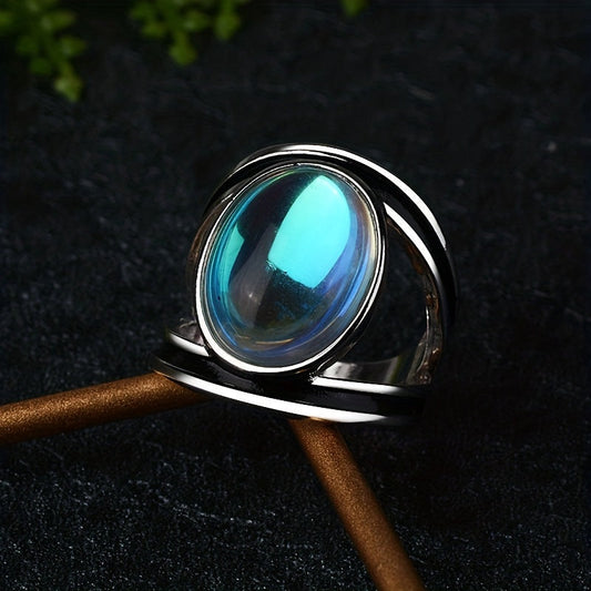 Magische maansteen ring in goud