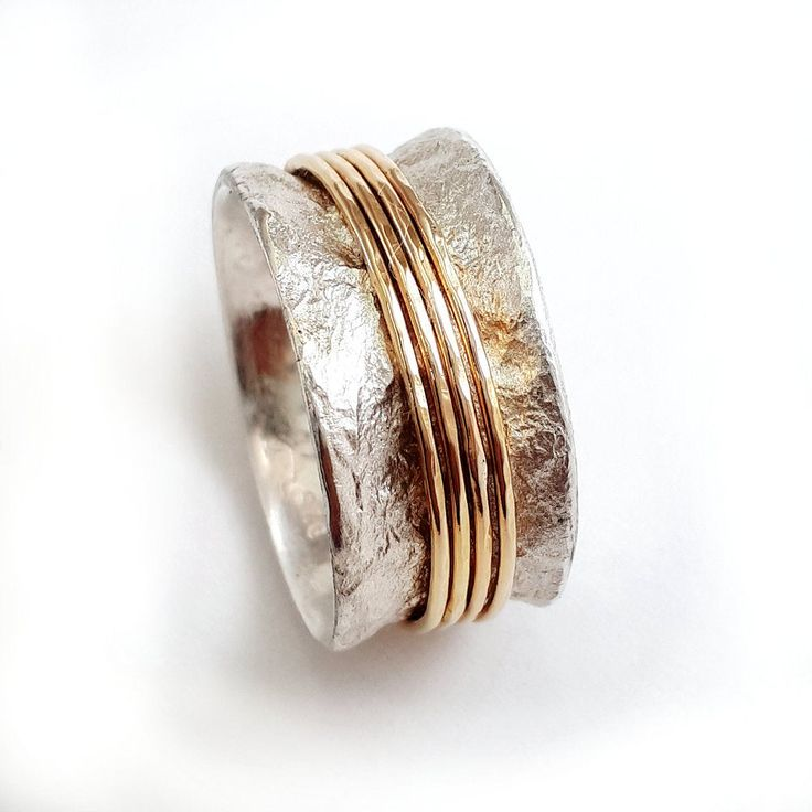 Retro ring Gouden Draad in wit goud