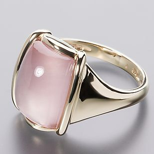 Vierkante retro ring in roségoud
