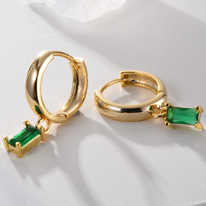 Elegante oorbellen Louisa met smaragd in goud