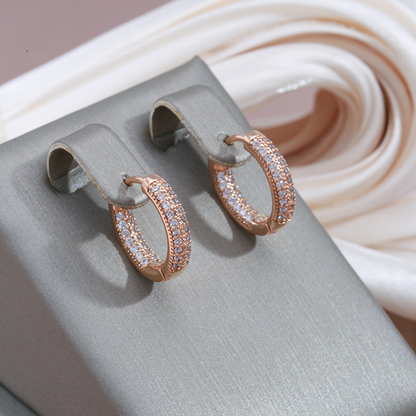 Elegante stralende oorbellen met steentjes in goud