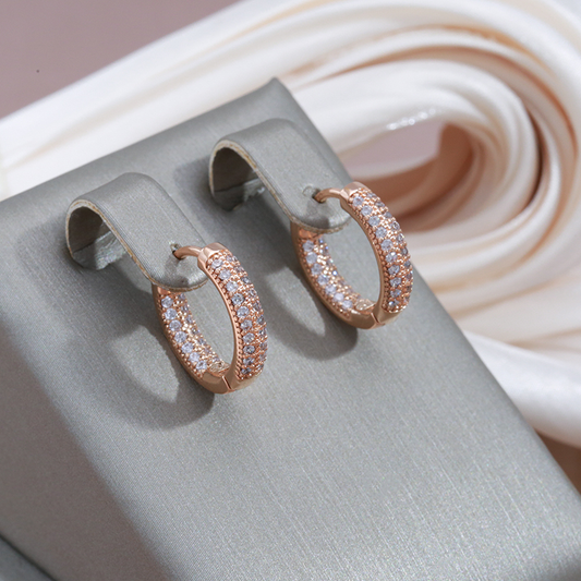 Elegante stralende oorbellen met steentjes in goud