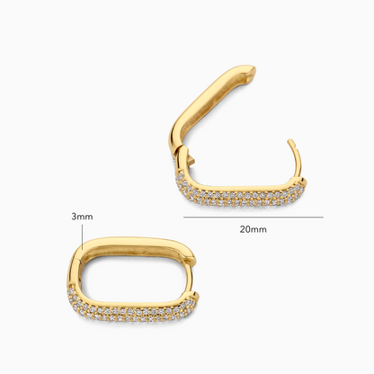 Signature pavé-oorbellen in goud