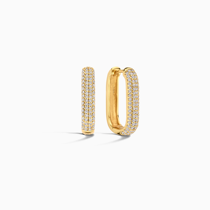 Signature pavé-oorbellen in goud