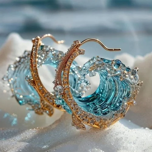 Oorbellen Belofte van de Oceaan in goud