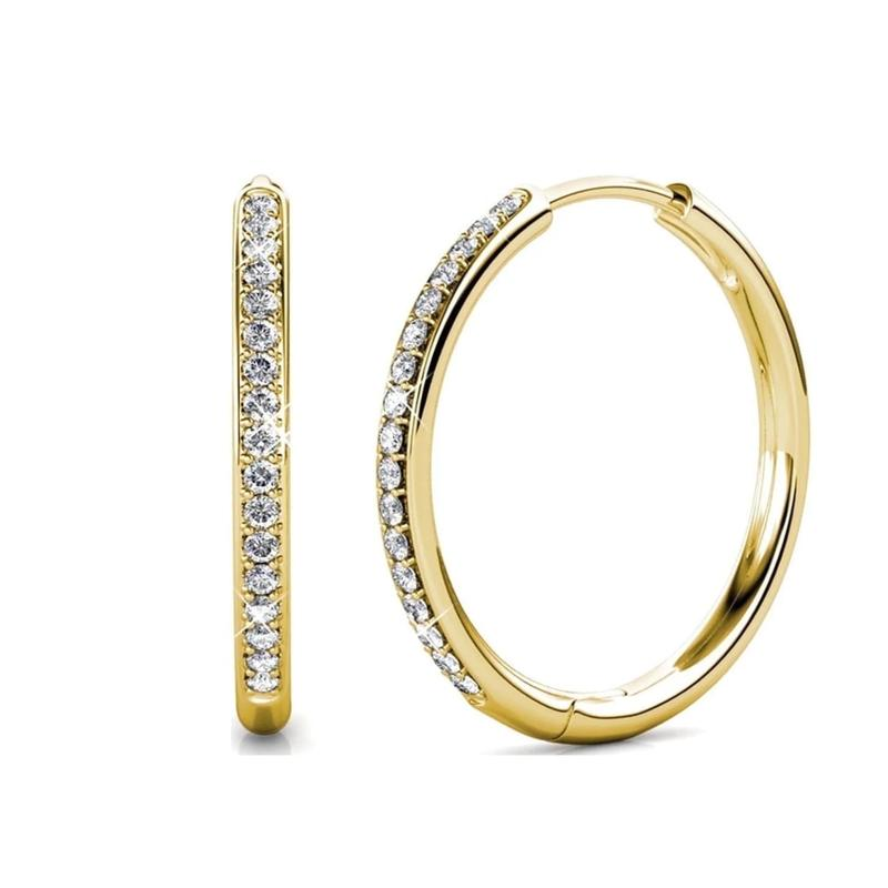Pavé-oorbellen Sorel in goud