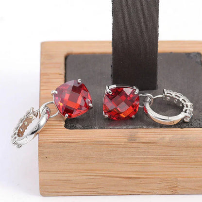 Oorbellen met robijn en diamant | Goud