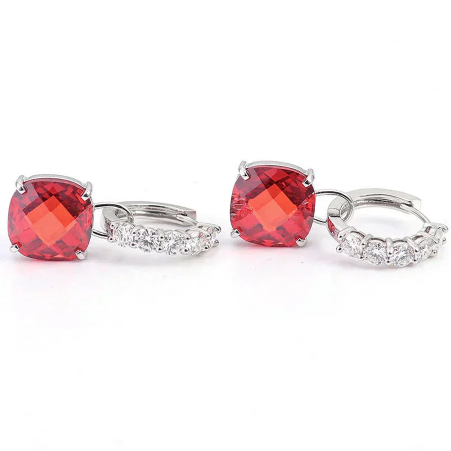 Oorbellen met robijn en diamant | Goud