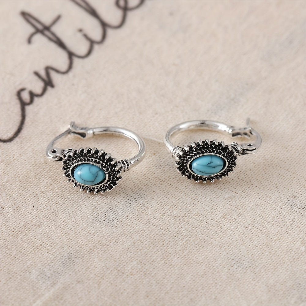 Turquoise creolen | Witgoud