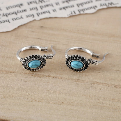 Turquoise creolen | Witgoud
