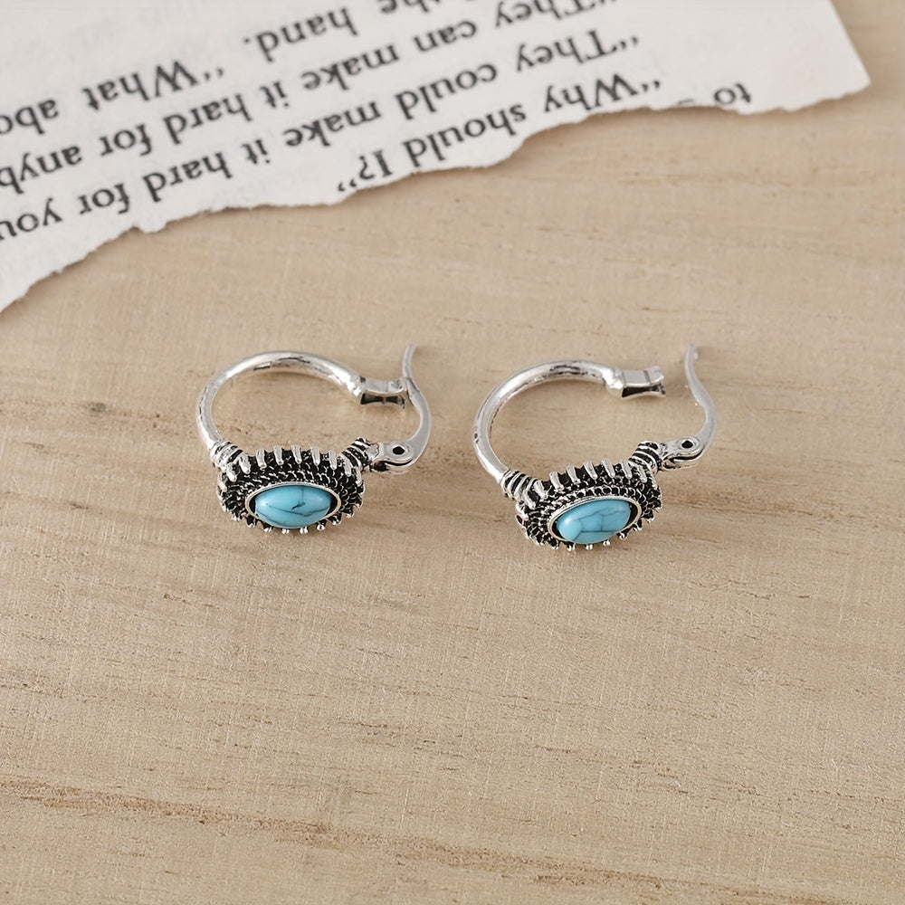 Turquoise creolen | Witgoud
