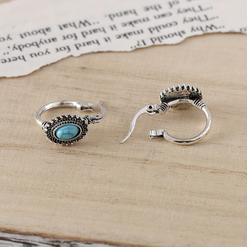 Turquoise creolen | Witgoud