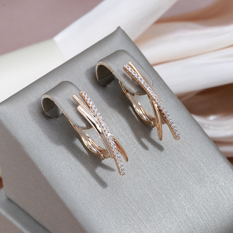Elegante gekruiste oorbellen | Goud