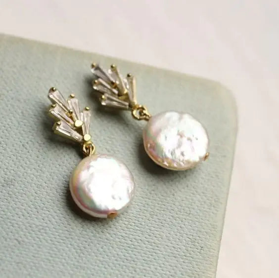 Elegante barokparel-oorbellen in goud
