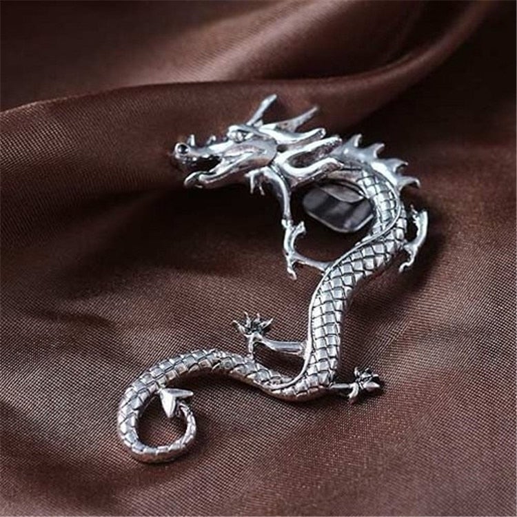 Drakenoorbellen in wit goud