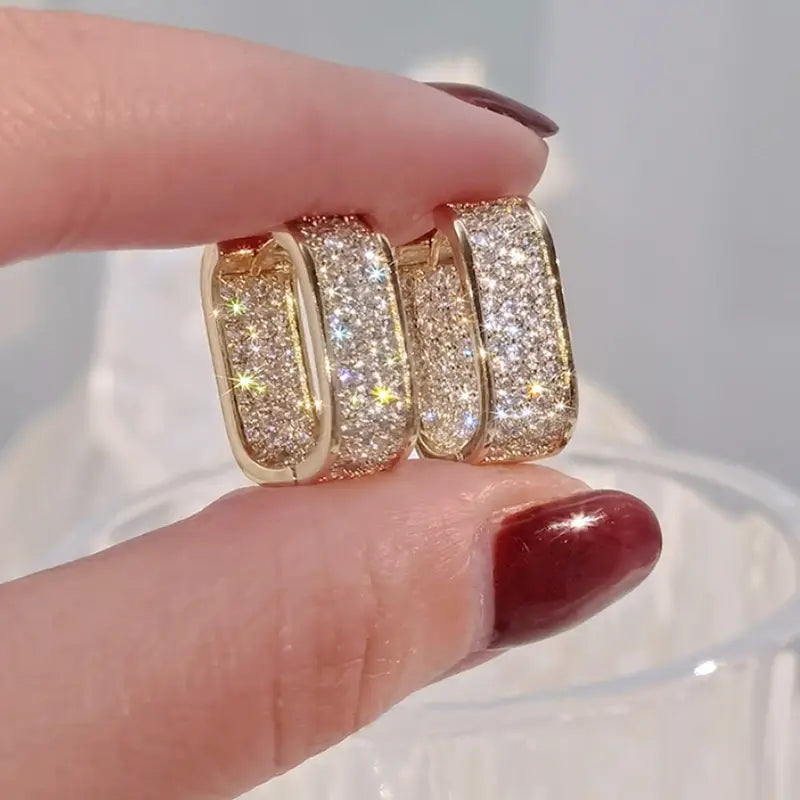Luxe kristallen oorbellen in goud