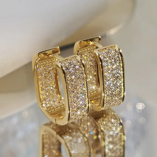 Luxe kristallen oorbellen | Goud