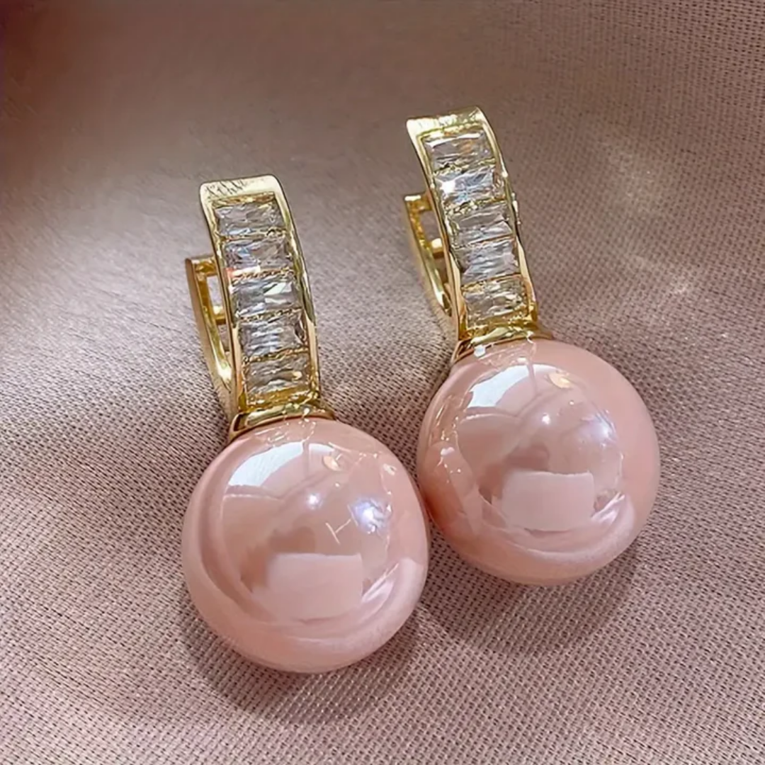 Oorbellen met roze briljanten | Goud