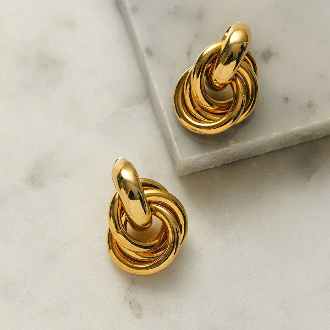 Verstrengelde oorbellen | Goud