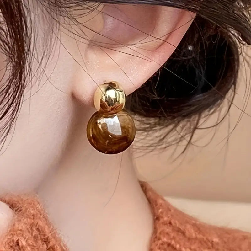 Hangoorbellen Aurélie Amber in goud
