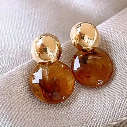 Hangoorbellen Aurélie Amber in goud