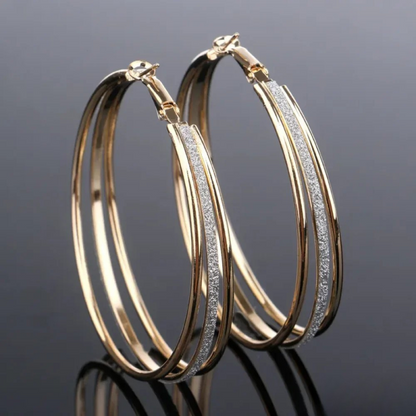 Retro oorbellen in wit goud