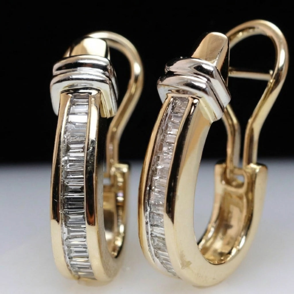 Retro diamantoorbellen in goud