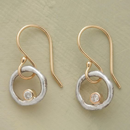 Retro oorbellen met steentjes | Goud