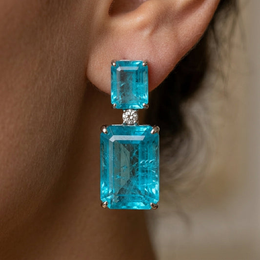Vintage oorbellen met turquoise | Goud