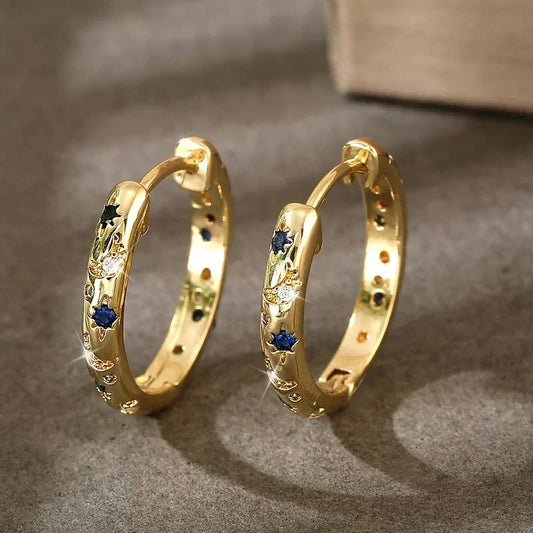Intens stralende vintage oorbellen in goud