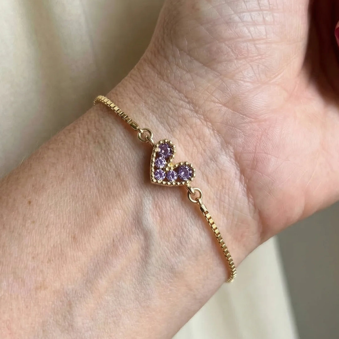 Armband Liefde Lila in goud