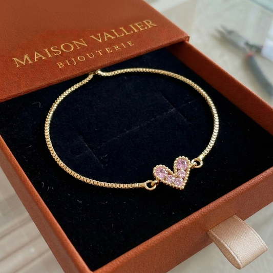 Roze liefdesarmband in goud
