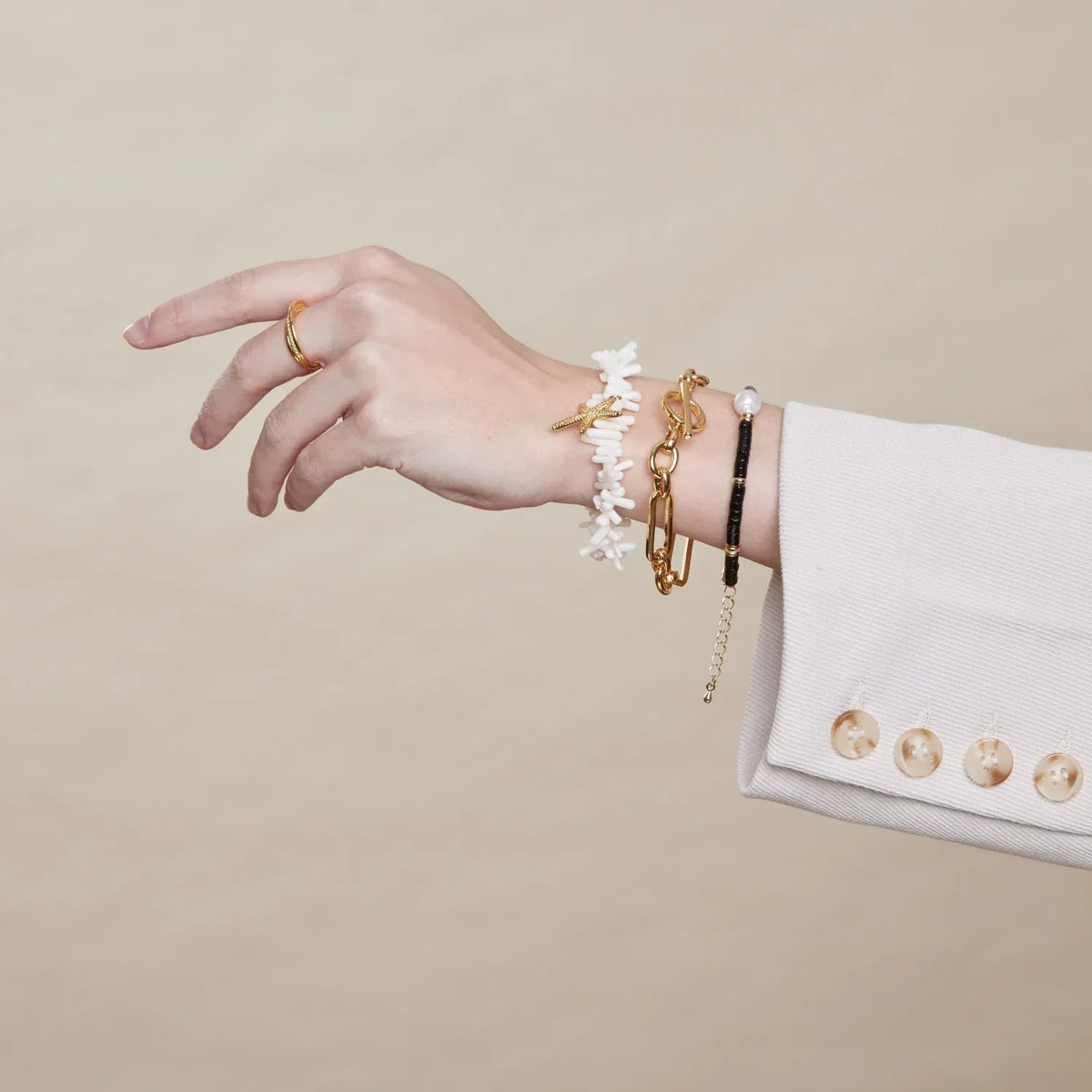 Staafschakelarmband in goud