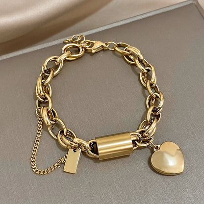 Revitaliserende dikke schakelarmband in wit goud