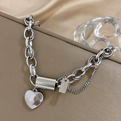 Revitaliserende dikke schakelarmband in wit goud