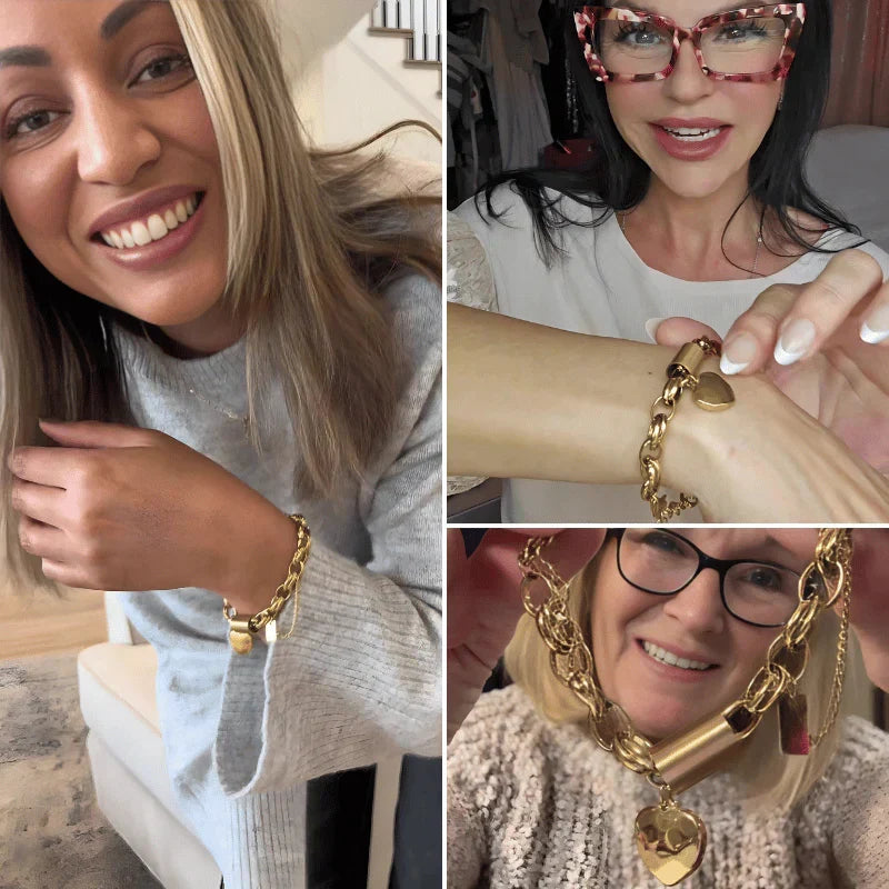 Revitaliserende dikke schakelarmband in wit goud