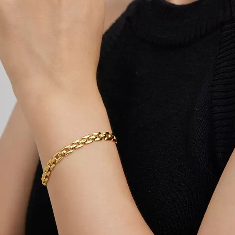 Horlogeband-armband in goud