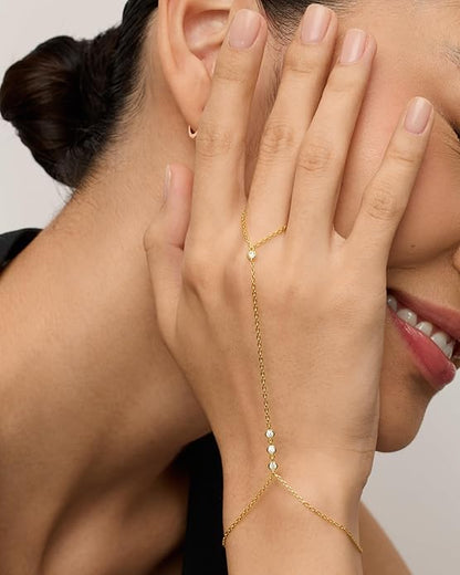 Schakelarmband met parels in goud