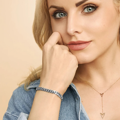 Cubaanse armband in wit goud