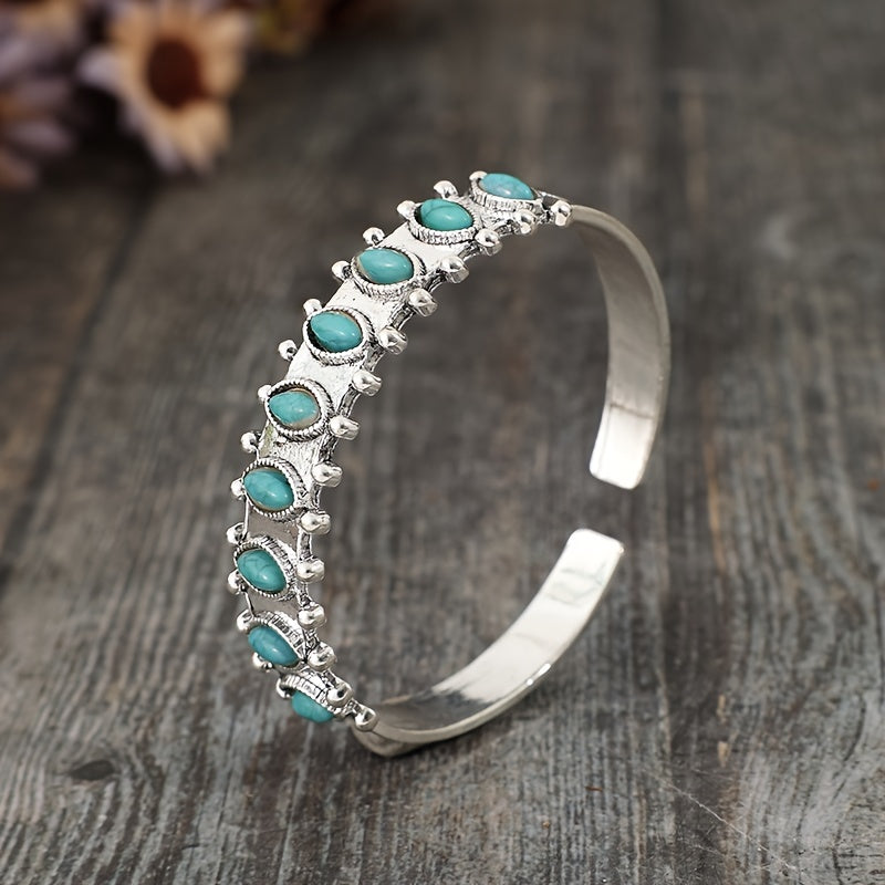 Turquoise bangle Azmira in wit goud