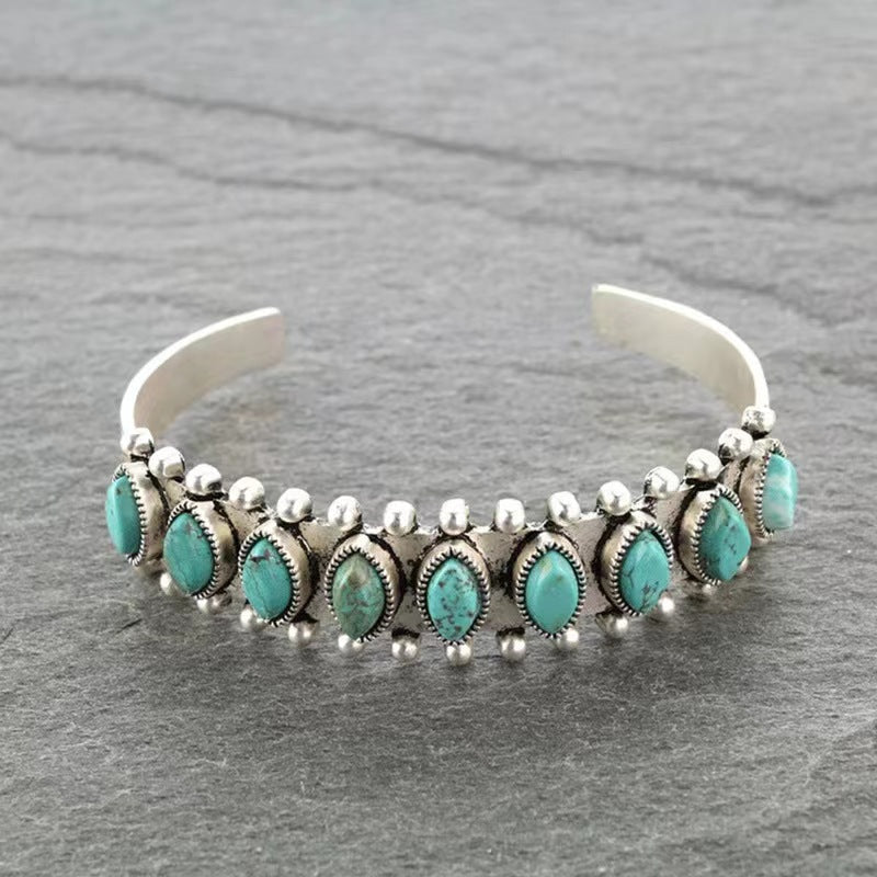 Turquoise bangle Azmira in wit goud