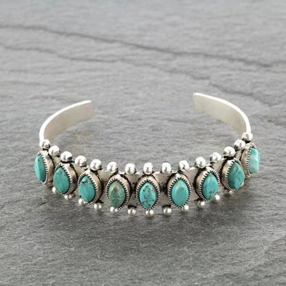 Turquoise bangle Azmira in wit goud