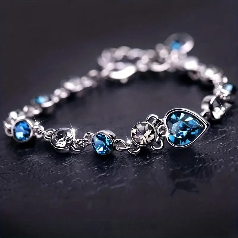Stralende oceaanhart-armband in wit goud