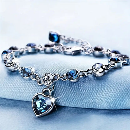 Stralende oceaanhart-armband in wit goud